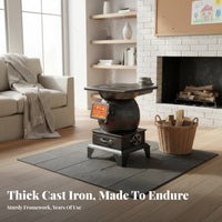 Cast Iron Heating Stove, Smokeless Wood Burner, Indoor Fireplace, Rural Home Heater, Winter Use