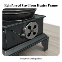 Cast Iron Heating Stove, Smokeless Wood Burner, Indoor Fireplace, Rural Home Heater, Winter Use