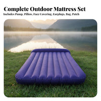 Inflatable Mattress, Camping Air Bed, Foldable Moisture-Resistant Mat, Portable Outdoor Sleeping Pad