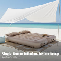 One-Button Automatic Inflatable Mattress, Camping Air Bed, Outdoor Tent Sleeping Pad, Adaptable Design, High Load Capacity, Tan