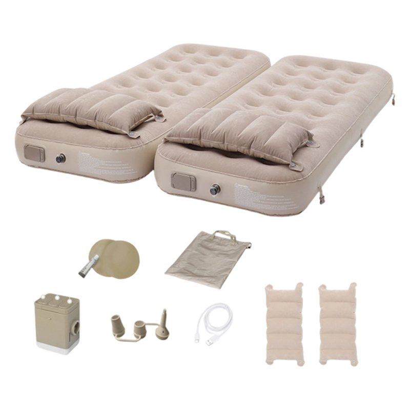 One-Button Automatic Inflatable Mattress, Camping Air Bed, Outdoor Tent Sleeping Pad, Adaptable Design, High Load Capacity, Tan
