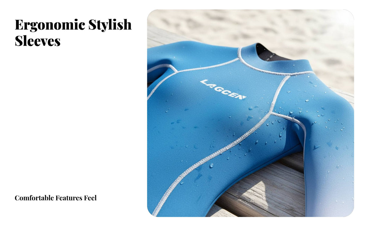 Women's 3mm Wetsuit, One-Piece, Long Sleeve, Quick Dry, Thermal Surf Suit
