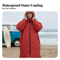 Wearable Thick Fleece Bath Towel Robe, Waterproof Quick-Dry Poncho for Adults, Autumn and Winter, Swimming, Surfing, Beach