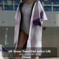 Quick Dry Beach Towel, Sun Protection, Portable Hooded Poncho for Women