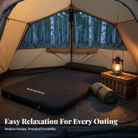 Camping Sleeping Pad, Outdoor Inflatable Mattress, automaticInflating, Thickened Foldable Mat, Tent Ground Pad, Black