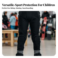 Kids Ski Protective Pants, Integrated Pelvis & Knee Pads, Anti-Fall Snowboard Inner Gear Set