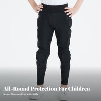 Kids Ski Protective Pants, Integrated Pelvis & Knee Pads, Anti-Fall Snowboard Inner Gear Set