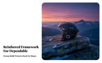 Ski Helmet, Matte Black/light, Kids & Adults, winterboard & Ski Protective Gear, Warm Headwear