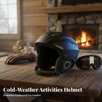 Ski Helmet, Matte Black/light, Kids & Adults, winterboard & Ski Protective Gear, Warm Headwear