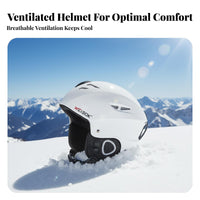 Ski Helmet, Matte Black/light, Kids & Adults, winterboard & Ski Protective Gear, Warm Headwear