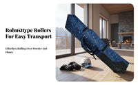 Wheeled Snowboard Bag, Ski Equipment Bag, dual-use, Large Capacity, navy