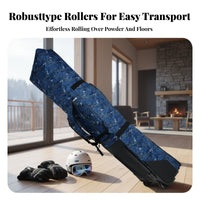 Wheeled Snowboard Bag, Ski Equipment Bag, dual-use, Large Capacity, navy
