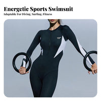 Women's Long Sleeve Wetsuit, One-Piece Swimsuit, Sun Protection, Slimming, Surfing, New Design