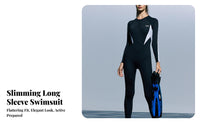 Women's Long Sleeve Wetsuit, One-Piece Swimsuit, Sun Protection, Slimming, Surfing, New Design
