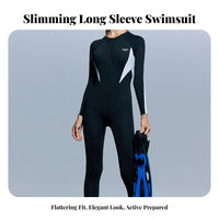 Women's Long Sleeve Wetsuit, One-Piece Swimsuit, Sun Protection, Slimming, Surfing, New Design