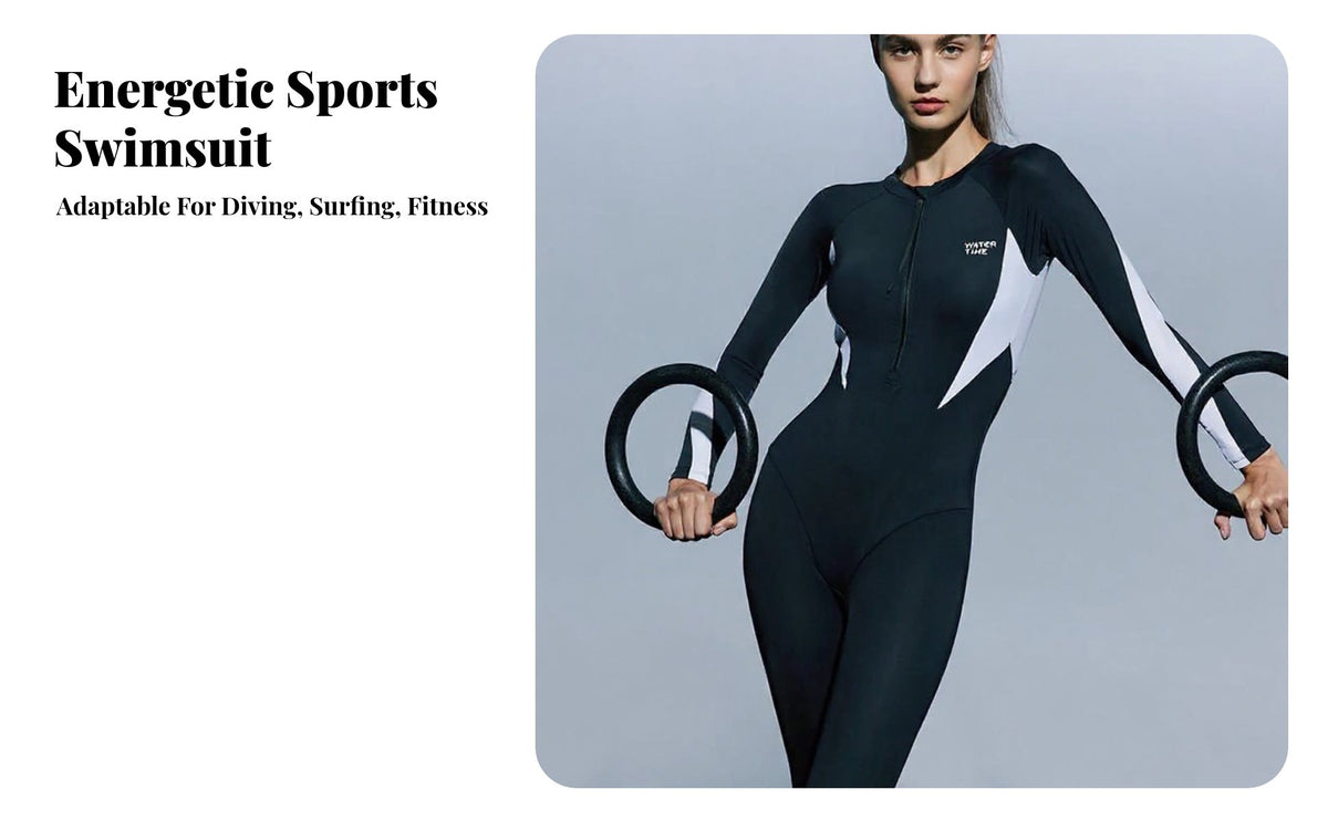 Women's Long Sleeve Wetsuit, One-Piece Swimsuit, Sun Protection, Slimming, Surfing, New Design