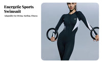 Women's Long Sleeve Wetsuit, One-Piece Swimsuit, Sun Protection, Slimming, Surfing, New Design