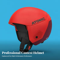 Ski Helmet, Redster FIS Certified full coverage, Asian Fit, Red Black, Racing Protective Gear