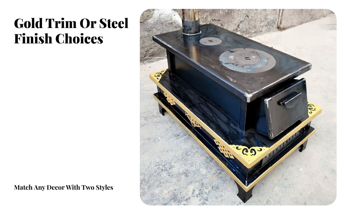 Tibetan Wood Burning Stove, Indoor Heating Stove, Home Fireplace, Steel Plate, Winter Room Use