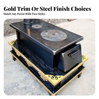 Tibetan Wood Burning Stove, Indoor Heating Stove, Home Fireplace, Steel Plate, Winter Room Use