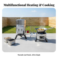 Wood Gasifier Stove, Dual Fuel, Smokeless, Multifunctional, Home, Camping