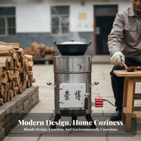 Wood Gasifier Stove, Dual Fuel, Smokeless, Multifunctional, Home, Camping