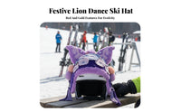 Ski Helmet Cover, Chinese Plush Lion Dance, Winter Outdoor Unisex