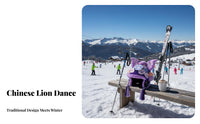 Ski Helmet Cover, Chinese Plush Lion Dance, Winter Outdoor Unisex