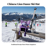 Ski Helmet Cover, Chinese Plush Lion Dance, Winter Outdoor Unisex