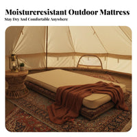 Outdoor Camping Bed, Thick Cheese Pad Mattress, Automatic Inflatable, Moisture-Resistant, Comfortable Tan Design