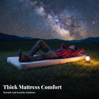 Outdoor Camping Bed, Thick Cheese Pad Mattress, Automatic Inflatable, Moisture-Resistant, Comfortable Tan Design