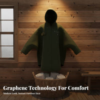 Graphene Quick-Heating Cape Windproof Thermal for Beach, Swimming, Winter Outdoor