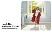 Children's Hooded Fleece Cape, Waterproof Bath Towel, Windproof, Warm, Outdoor, Home