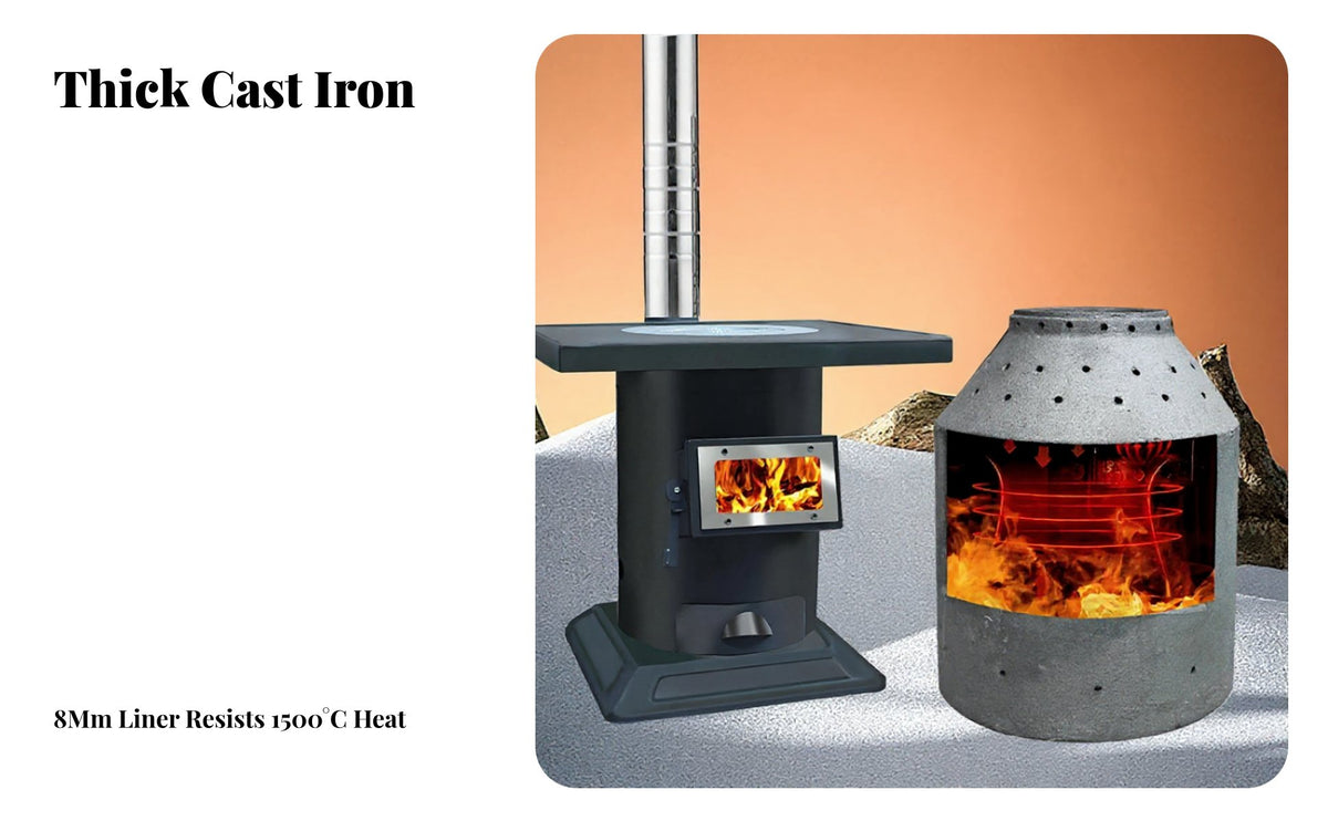 Winter Smokeless Gasification Indoor Heating heater Wood doubleUse, Rural Home