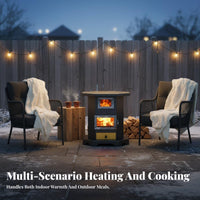 Outdoor Smokeless Heating Cooking Stove, double energy source, Energy-Saving, Home Use
