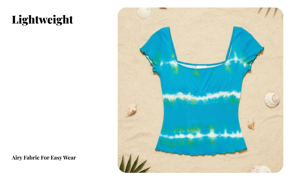 Handmade Tie-Dye T-Shirt, Beach Skirt, Slit Maxi Skirt, Women's Short & Long Sleeve Series