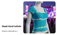 Handmade Tie-Dye T-Shirt, Beach Skirt, Slit Maxi Skirt, Women's Short & Long Sleeve Series