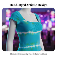 Handmade Tie-Dye T-Shirt, Beach Skirt, Slit Maxi Skirt, Women's Short & Long Sleeve Series