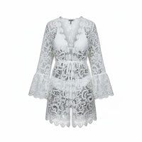 Beach Cover Up, Lace Hollow Swimsuit Cardigan, Shawl for Women