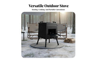 Outdoor Camping Firewood Stove, Portable Wood Burning Heater, Foldable Cooking Stove for Winter Indoor Outdoor Heating