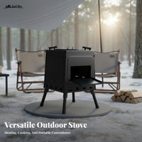 Outdoor Camping Firewood Stove, Portable Wood Burning Heater, Foldable Cooking Stove for Winter Indoor Outdoor Heating