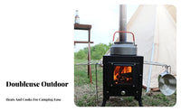 Outdoor Camping Firewood Stove, Portable Wood Burning Heater, Foldable Cooking Stove for Winter Indoor Outdoor Heating