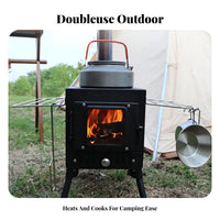 Outdoor Camping Firewood Stove, Portable Wood Burning Heater, Foldable Cooking Stove for Winter Indoor Outdoor Heating