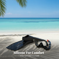 Training Swim Fins, Silicone Webbed Feet, Diving, Non-Slip, Adult