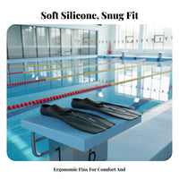 Training Swim Fins, Silicone Webbed Feet, Diving, Non-Slip, Adult