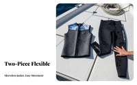 Diving Suit, Split Wetsuit Vest Jacket, 3mm Long Pants, Sleeveless, pairs, Men, Women, Surfing