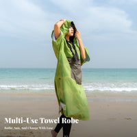 Towel Robe, Quick-Dry water Coat, Beach Poncho, Absorbent, Sun Protection, Windproof, Portable Changing