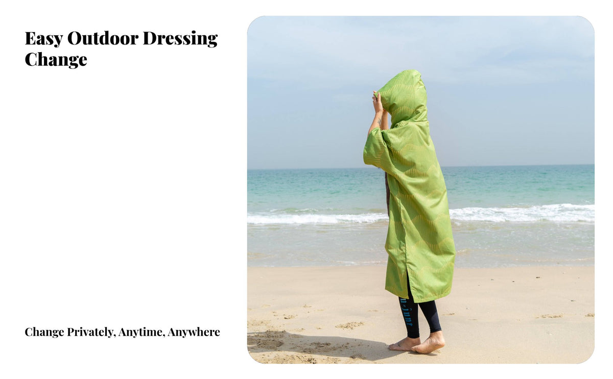 Towel Robe, Quick-Dry water Coat, Beach Poncho, Absorbent, Sun Protection, Windproof, Portable Changing