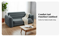 Double Inflatable Sofa Bed, Multifunctional Foldable Air Couch for Living Room, Soft Flocked Surface, Lazy Sofa