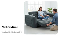 Double Inflatable Sofa Bed, Multifunctional Foldable Air Couch for Living Room, Soft Flocked Surface, Lazy Sofa